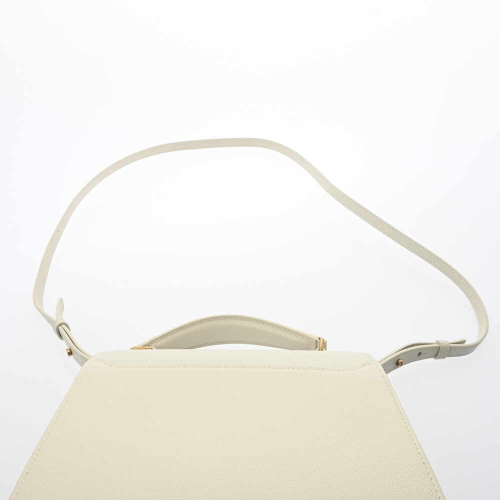 SAINT LAURENT Cassandra Shoulder Bag White Leather - Picture 4 of 11